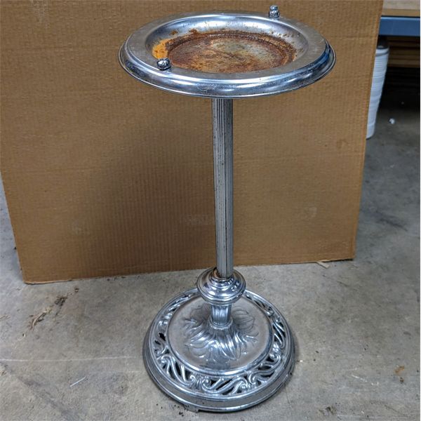 Vintage Chrome Ashtray 23" tall