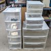 Set of 4 Plastic Storage Cabinets with Drawers