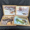 Lot of 4 Framed Forest Animal Prints By Clarence Tillenius 