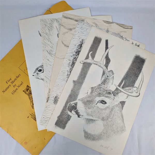 Five Nature Sketches by Glen Noel - Manitoba Artist