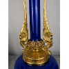 Image 5 : STUNNING Antique Cobalt Blue Lamp in Bronze - France Circa 1900's
