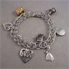 Image 1 : Sterling Silver Charm Bracelet with 6 Charms