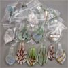 Lot of 45 NEW Mixed Foil Glass Pendants