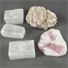 Image 2 : Lot of Raw Selenite Cubes, Selenite Desert Rose & Polished Pink Tourmaline In Quartz Specimens