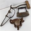 Image 1 : Set of 2 Vintage Traps, Baling  Hook & Knife 