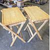 Image 1 : Set of 2 Wood Folding Tables