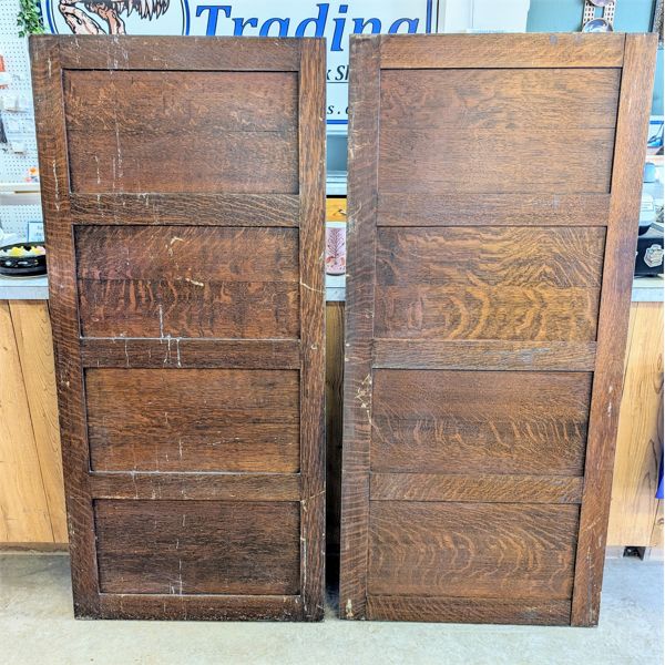 Set of 2 Vintage Solid Wood Doors 60" x 28"