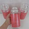 Image 2 : Set of 3 Anchor Hockings Red & White Gingham Checkers Canisters