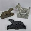 Image 1 : Set of 2 Antique Cast Iron Spaniel Dog Door Stops and Metal Scottie Dog Book End