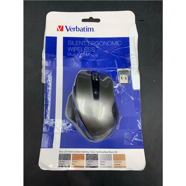 Verbatim Silent Ergonomic Wireless Blue LED Mouse