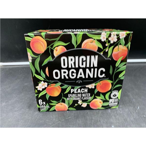 Origin Organic Peach Sparkling Water (6 x 355ml)