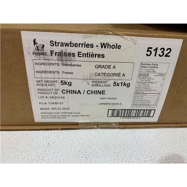 FROZEN- Fennec Whole Strawberries 5 x 1kg