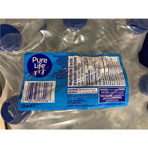 Pure life natural spring water 15 x 1L