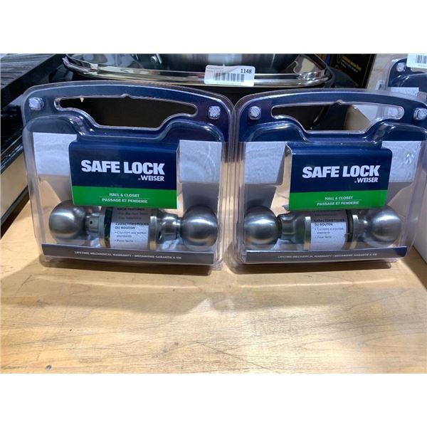 Weiser Safe Lock Hall & Closet Handles Lot of 2