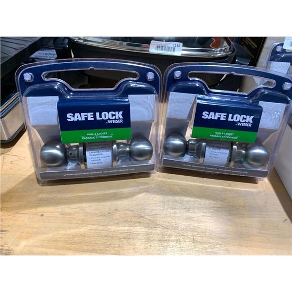 Weiser Safe Lock Hall & Closet Handles Lot of 2
