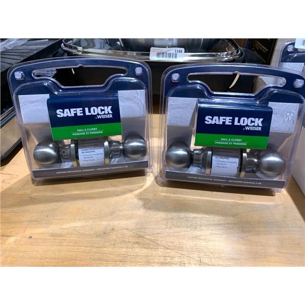 Weiser Safe Lock Hall & Closet Handles Lot of 2