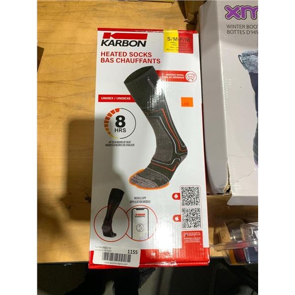 Karbon Heated Socks Size Small - medium