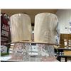 Image 2 : Uber Haus Lot of 2 Table Lamps Glass and Linen Fabric Shade