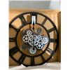 Image 1 : Lafocuse 23 inch wooden wall clock with real moving gears
