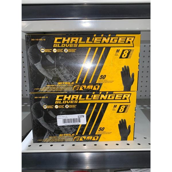 Challenger black nitrile gloves 50x2