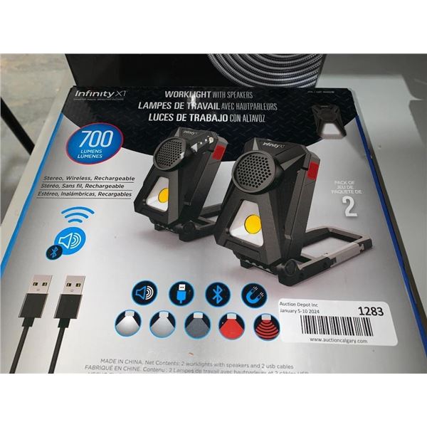 Infinityx1 pack of 2 worklights with speaker