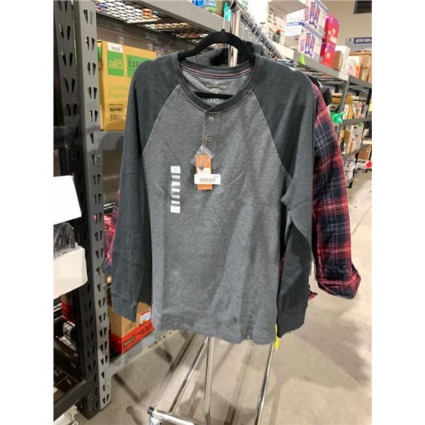 Denver Hayes Long Sleeve Waffle Knit 3 Button Shirt