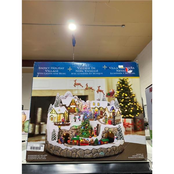 Snowy Holiday Village wiyj Lights & Music