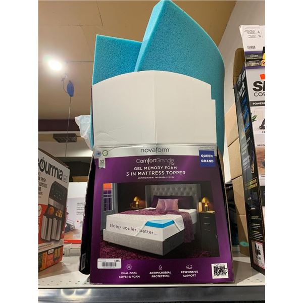 NovaForm Comfort Grande Plus Gel Memory Foam 3" Mattress Topper Queen