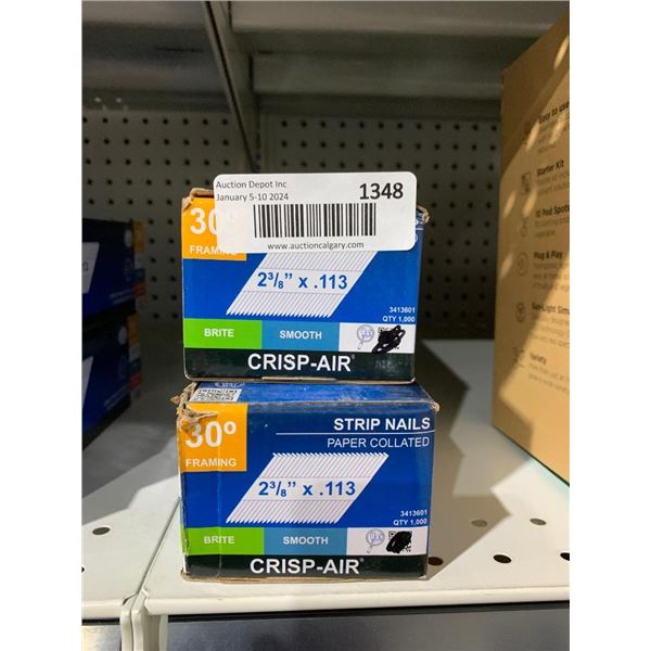 Crips-Air 30° Framing Strip Nails 2 3/8" x .113 Lot of 2 x 1000