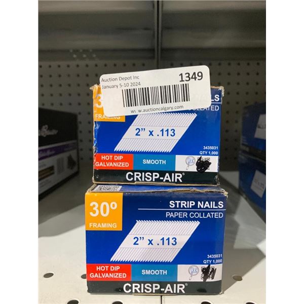 Crips-Air 30° Framing Strip Nails 2" x .113 Lot of 2 x 1000