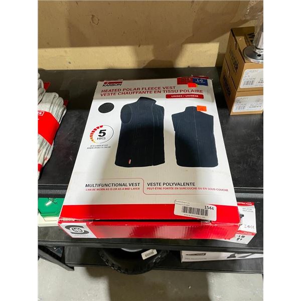 Karbon Heated Polar Fleece Vest Unisex Mens Med Ladies Large