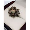 Image 2 : Natural Opal Cluster Floral Design Ring 1.22 Carat on .925 Silver With Appraisal Certificate $610.00