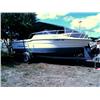Image 1 : 20 Foot Cabin Cruiser. Bayliner. 1991 Fiberglass/Plastic Hull; gas powered 150 HP outboard engine Fo