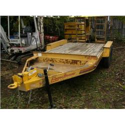 Flat bed trailer, 18 ft, Eagle Beaver AP8, built-in ramps, pintal hitch, serial #443456 (73)