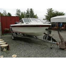 17' boat, Glas-Ply, MDL 1700-OB series, Humming Bird fish finder, standard communication radio, 6-pe