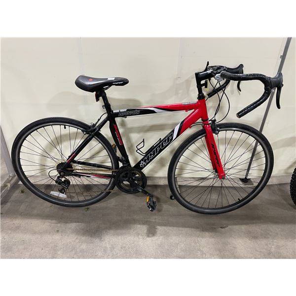 HYPER 700 ALUMINUM BLACK ON RED 14 SPEED ROAD BIKE