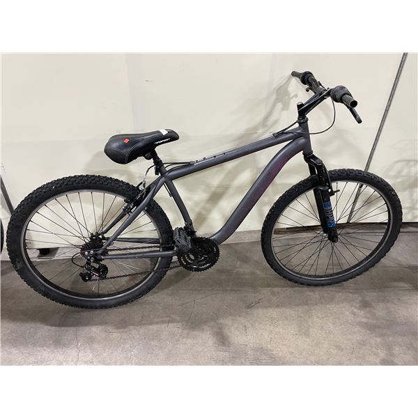 HYPER GREY 12 SPEED  FRONT SUSPENSION MOUNTAIN BIKE * FRONT BRAKE REPAIR NEED HAND GRIPS*