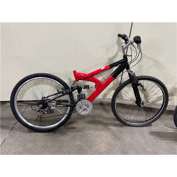AL ALTON RED ON BLACK 14 SPEED MOUNTAIN BIKE FULL SUSPENSION  *NEEDS REPAIR*