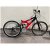 Image 1 : AL ALTON RED ON BLACK 14 SPEED MOUNTAIN BIKE FULL SUSPENSION  *NEEDS REPAIR*