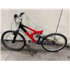 Image 2 : AL ALTON RED ON BLACK 14 SPEED MOUNTAIN BIKE FULL SUSPENSION  *NEEDS REPAIR*