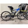 Image 1 : HYPER ALUMINUM BEAR MOUNTAIN BLUE ON BLACK 14 SPEED MOUNTAIN BIKE FRONT SUSPENSION