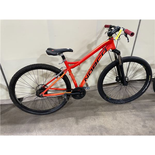 NORCO STORM 9 ORANGE SINGLE SPEED NO SHIFTERS FRONT SUSPENSION * NEEDS REPAIR*