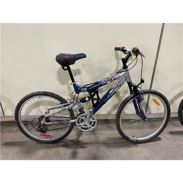 INFINITY QUARK 6000 BLUE 16 SPEED FULL SUSPENSION * FLAT TIRES*