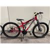 Image 1 : SUPERCYCLE SCRAMBLER RED 21 SPEED FULL SUSPENSION MOUNTAIN BIKE WITH REAR DISC BRAKE * BRAKES NEED