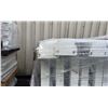 Image 2 : 8 WHITE METAL 8'H X 24"D INDUSTRIAL PARTS SHELVING UPRIGHTS WITH 35 WHITE 6' METAL CROSSBARS &