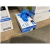 Image 2 : 4 CASES OF 100 GLOVES/BOX APPROX. 4000 BLUE DISPOSABLE EXAM GLOVES