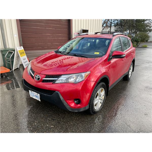*R* 2014 TOYOTA RAV4 LE, 4 DR SUV, RED, VIN 2T3BFREV2EW193271,