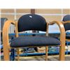 Image 2 : 3 FABRIC WOODEN ARM CHAIRS