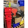 Image 3 : COLEMAN COOLER, WATER JUG, GARBAGE CAN, MISC BROOMS, SHOVELS, DIRECTION SIGNS, RED UNLINE & BOXES