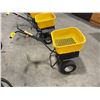 Image 2 : SNOWEX YELLOW INDUSTRIAL PNEUMATIC TIRE WALK BEHIND SALT SPREADER